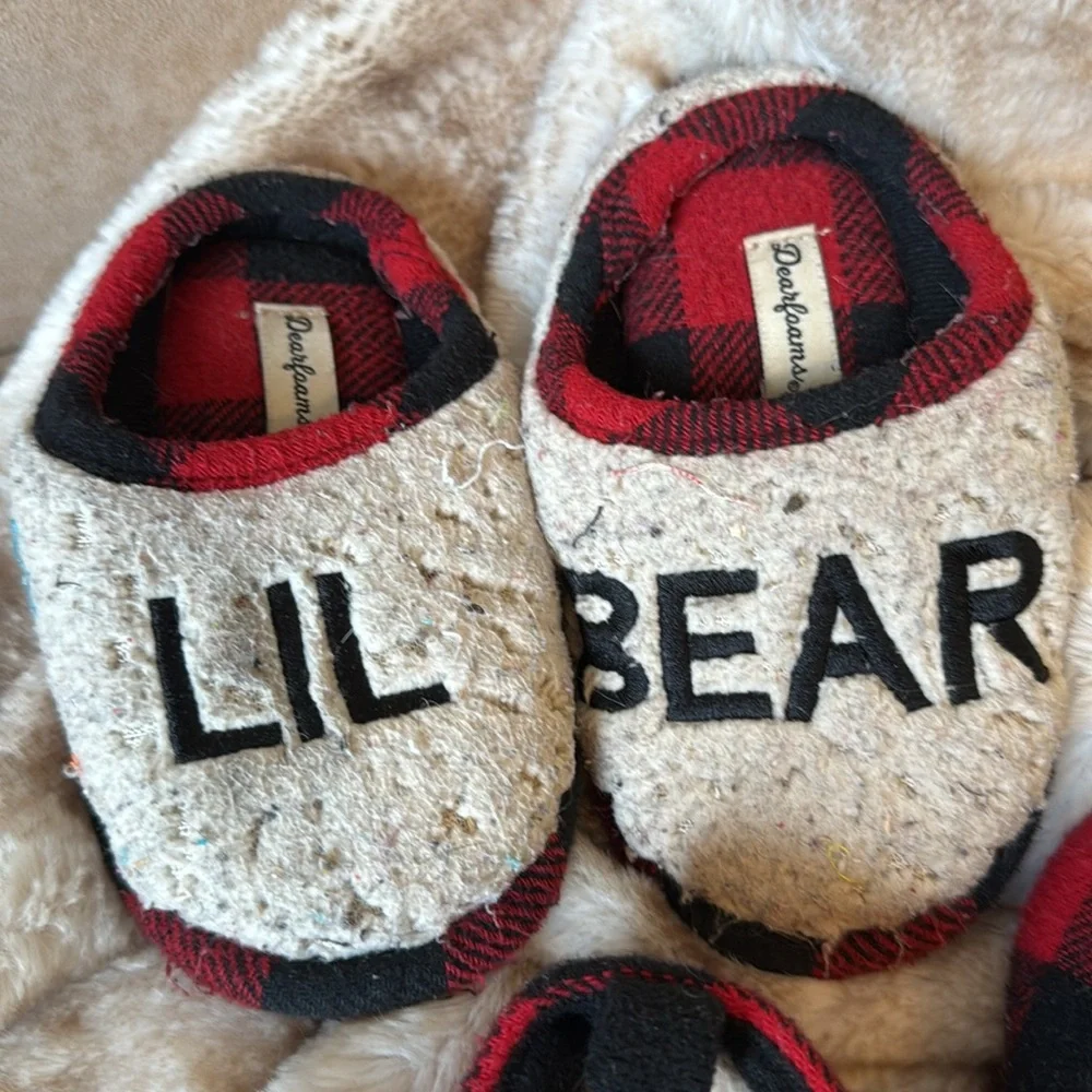 2 Pairs - Dearfoams Size 7-8 “Lil Bear” Slippers
